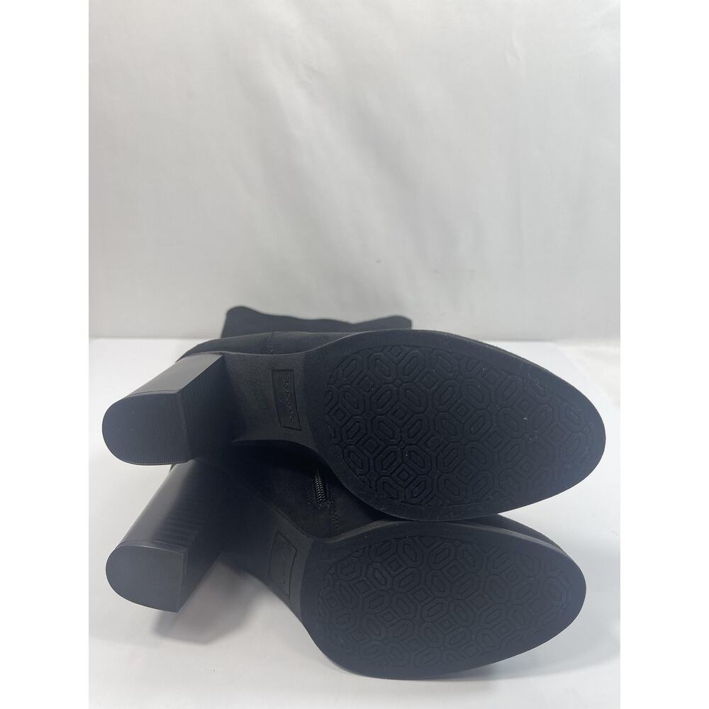 Style&Co Boots Womens Size 8 Black ADDYYF Wide Calf Faux Suede Block Heel - Picture 5 of 13